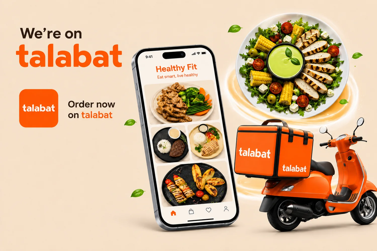 We're on Talabat — order Healthy Fit meals
